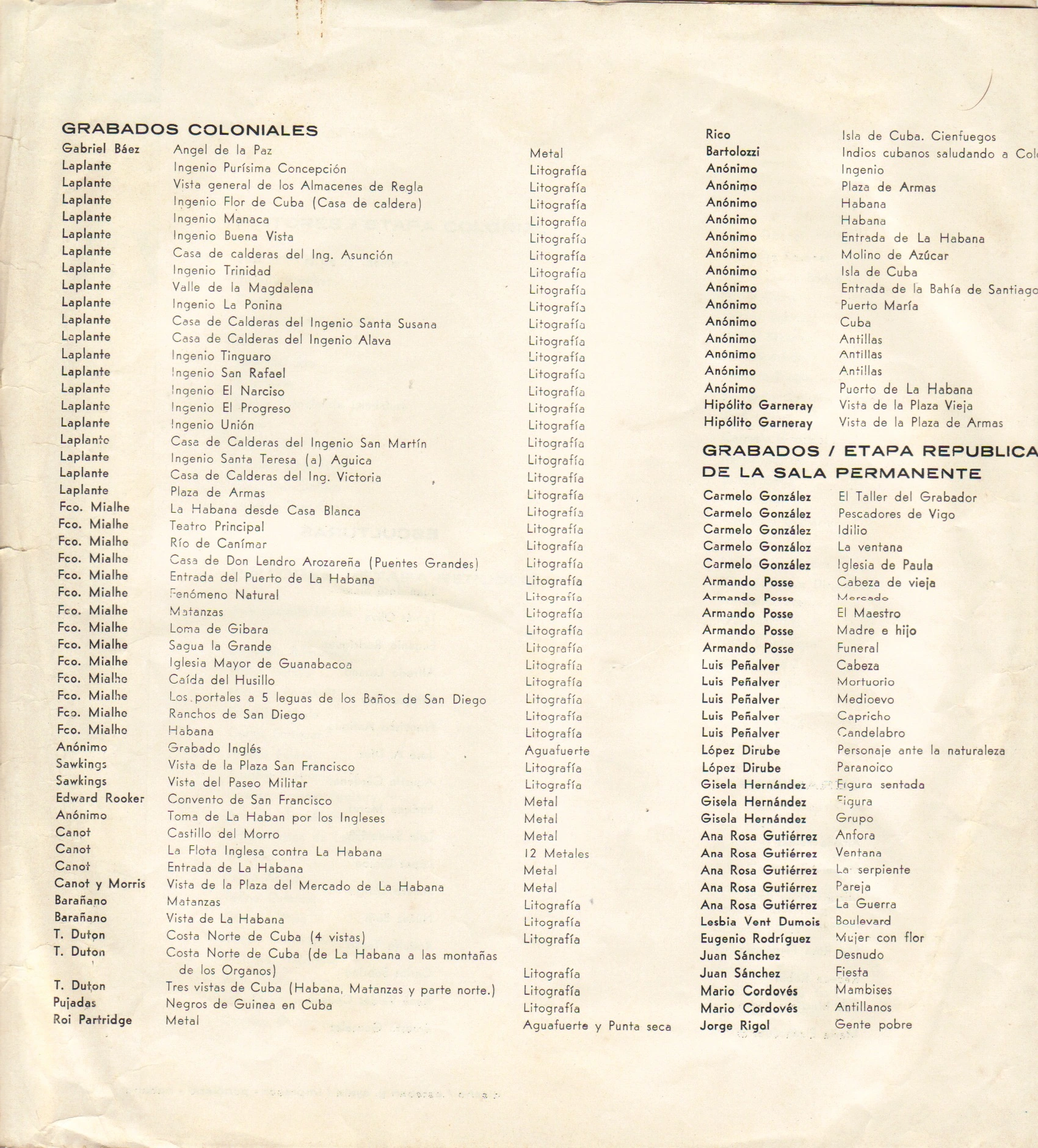 Grabados coloniales y de la República